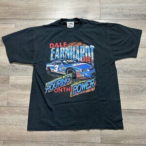 Vtg Dale Earnhardt Jr TShirt Pouring On The Power Double Sided 1998 Size XL